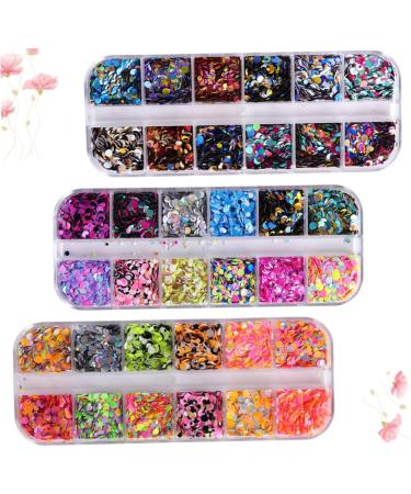 LALAFINA 3 Boxes Round Stickers Thin Nail Sequins Diy Nail Art Art Decoration Sticker Nail Art Pearls Glitter Nail Sequins Nail Art Decoration Circle Stickers Docile Accessories - Buy Online on GoSupps.com