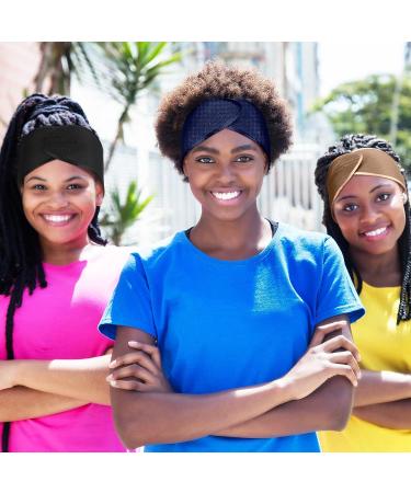 Xuhal 4-Piece Mesh Hair Wraps for Black Women - Navy Blue, Black, Beige, Camel - Sleep, Spa, Wash Face - Hair Nets Headbands - Buy Online on GoSupps.com