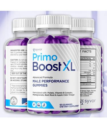 (3 Pack) Primo Boost XL Gummies Official Primo Boost XL Gummys with All Natural Ingredients Advanced PrimoBoost Health & Wellness Formula with Max Strength Active Lifestyle Vitamins (180 Gummies) - Buy Online on GoSupps.com