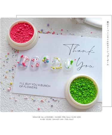 6 Bottles Metal Steel Balls Studs Nails Caviar Beads Macaron Art Beads for DIY Art Decorations Metal Caviar Nails Beads - Buy Online on GoSupps.com