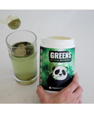 Panda Supps Natural Greens Superfood with Wheat Grass, Spirulina, Chlorella, Lion's Mane, Cordyceps, Ashwagandha, Ginger, Turmeric, Acai, Pomegranate, Ginseng, Probiotics - Pineapple Flavor - Buy Online on GoSupps.com