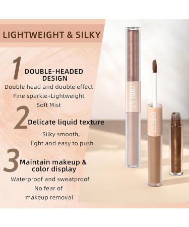 6Pcs Liquid Glitter Matte Eyeshadow Set - Neutral Brown 2 in 1 Eyeliner & Cream Quick Dry Long Lasting Shimmer Makeup for Easy Application - Buy Online on GoSupps.com