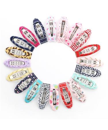 20pcs/pack 2 Inch No Slip Snap Hair Clips Ribbon Wrapped Barrettes for Girls Toddlers Kids Women Accessories(20Pcs)