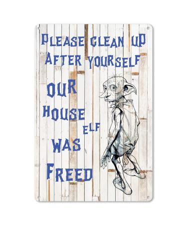 Funny Bathroom Quote Cat Metal Tin Sign Wall Decor - Vintage Please Clean up after Yourself Tin Sign for Toilet Bathroom WC Washroom Decor Gifts for Women Men Friends - 8x12 Inch