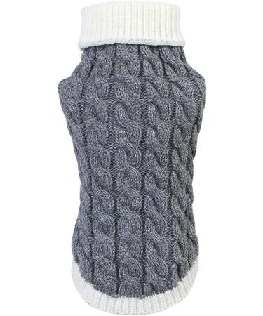 PetyOung Dog Sweater Vest | Warm Knitting Winter Coat for Small & Medium Dogs - S. Gray - Buy Online on GoSupps.com