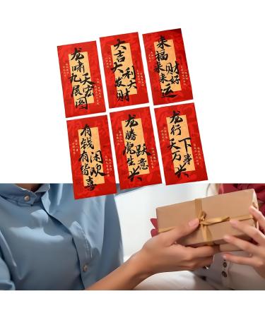 6Pcs Chinese Lunar New Year Red Envelopes Spring Festival Envelopes Hongbao Dragon Red Envelopes for Festival Holiday B Style B - Buy Online on GoSupps.com