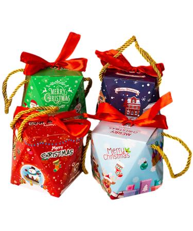 Christmas Bags Christmas Apple Boxs Decoration Christmas Candy Gift Bags Christmas Apple Storage Boxs Christmas Gif Boxs Christmas Wrapping Boxs Reusable Xmas Favor Boxs 8 Pcs