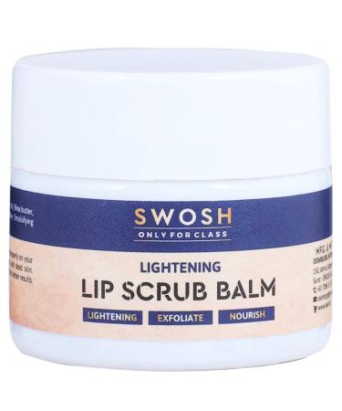 SWOSH Lip Scrub For Dark Lips To Lighten Pink 20 gram With Beeswax and Vitamin E | Lip Brightening Scrub Balm For Women and Men For Exfoliating Dry and Chapped Lips Removes Tan and Dead Skin Cells