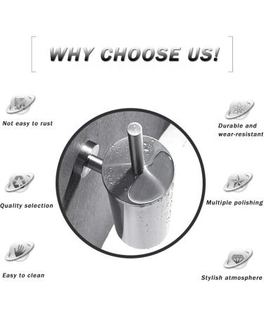 Compact Freestanding Stainless Steel Toilet Bowl Brush and Holder for Bathroom Storage and Organization - Space Saving Sturdy - Buy Online on GoSupps.com
