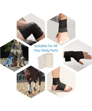 Buy Self-Adhesive Legal Bandage - 7.5cm x 4.5m 6 Rolls | Cohesive First Aid Wrap for Dogs & Sports - White - Buy Online on GoSupps.com