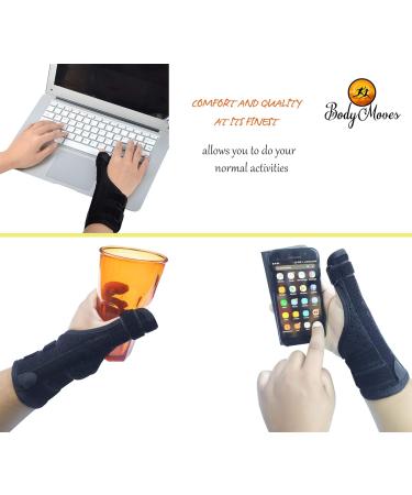 BodyMoves Thumb Splint Brace with Hot/Cold Gel Pack for De Quervain's Tenosynovitis, Tendonitis, Carpal Tunnel | Adjustable, Reversible - Left/Right Hand - Buy Online on GoSupps.com