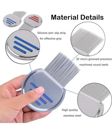 Nitty Gritty 3pcs Stainless Steel Lice Nit Comb Set - Professional Head Lice Treatment Tool for Removing Nits and Louse - Buy Online on GoSupps.com