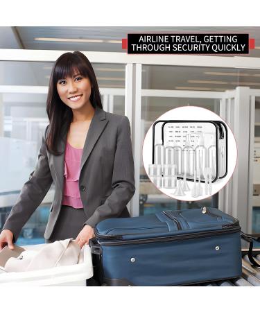 Guoyihua 19-Piece Empty Travel Bottles Set | Portable Cosmetics Containers for Air Travel | Clear Hand Luggage Liquid Fillers - Buy Online on GoSupps.com