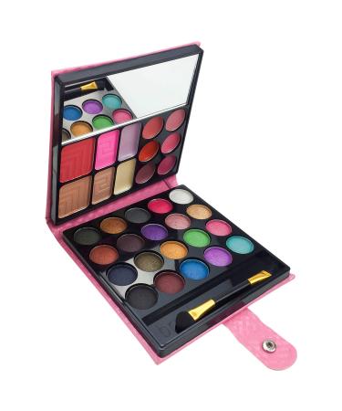 All in One Makeup Kit,Beauty Book Makeup Set With Eyeshadow Palette Lip Glosses Blushers Powder Concealer Mirror Brush,Professional Makeup Kit Set Gift for Women Girls,Beginners,Teens,32 Colors(Pink)