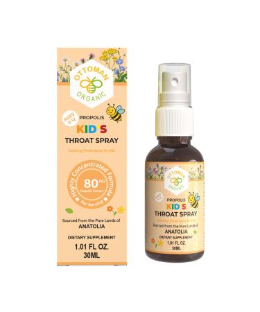 ottoman organic Kids Propolis Spray USDA Organic Certified 100% Alcohol-Free Formula Supports Throat and Respiratory Comfort Rich in Antioxidants 1.01 Fl Oz (Pack of 1)