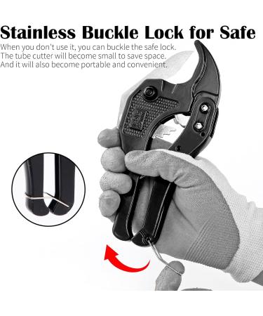 Sharp-Tec Heavy Duty PVC Pipe Cutter - 3-42mm Ratchet Tubing Cutter with Aluminium Alloy Body and 65mm Blade - Black - Buy Online on GoSupps.com