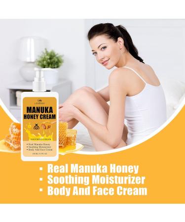 Manuka honey face cream moisturizing body lotion enriched with aloe vera honey moisturizing firming lifting skin evens skin tone anti aging anti wrinkle cream - Buy Online on GoSupps.com
