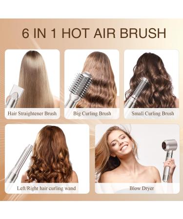500 Million Negative Ions Hair Dryer Brush 6-in-1 | 140 000 RPM Professional Hot Air Brush for Fast Drying Curling & Straightening Hair - Buy Online on GoSupps.com