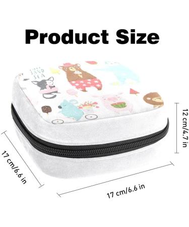 GIAPB Sanitary Napkin Storage Bag | Period Tampon Makeup Pad Pouch | Cartoon Animals Summer Bear - Buy Online on GoSupps.com