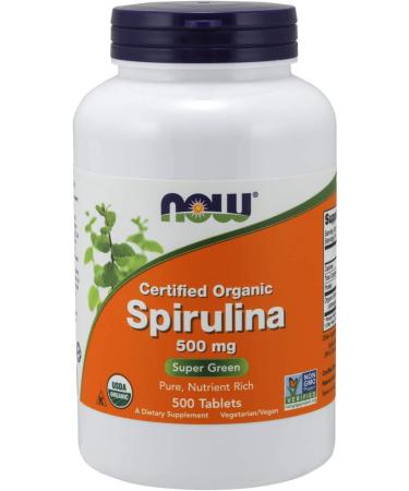 Now Foods Certified Organic Spirulina 500 mg 500 Tablets