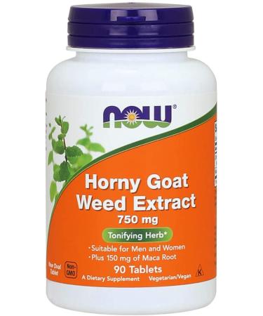 Now Foods Horny Goat Weed Extract 750mg - 90 Tablets for Vitality & Wellness - Buy Online on GoSupps.com