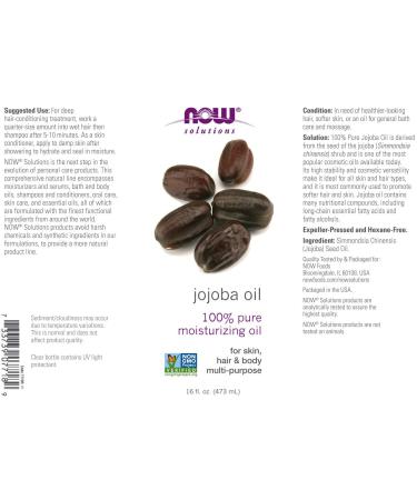 Now Foods Jojoba Oil 16 fl oz | Pure & Natural Skin Moisturizer - Buy Online on GoSupps.com