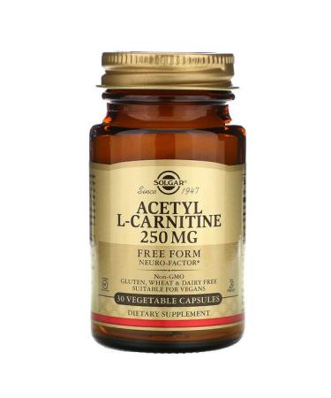 Solgar Acetyl-L-Carnitine 250 mg 30 Vegetable Capsules