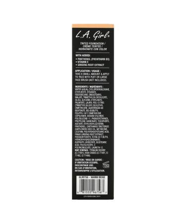L.A. Girl Tinted Foundation - Warm Beige 1 fl oz | Lightweight & Flawless Finish - Buy Online on GoSupps.com