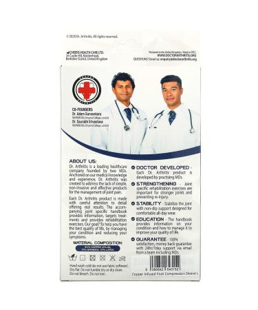 Doctor Arthritis Copper Foot Sleeve - Large Black (1 Pair) | Pain Relief & Support - Buy Online on GoSupps.com