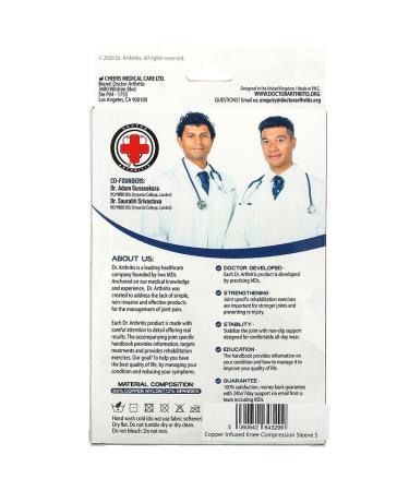 Doctor Arthritis Copper Knee Sleeve - Small Black | Pain Relief & Support - Buy Online on GoSupps.com