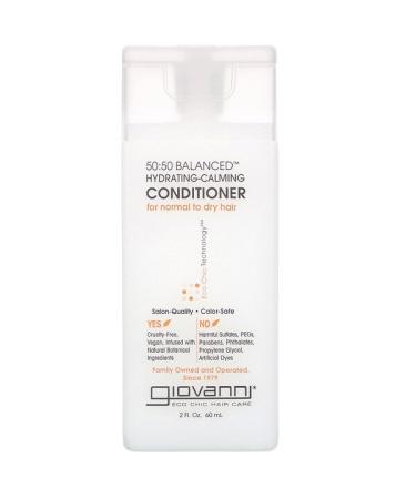 Giovanni 50:50 Balanced Hydrating-Calming Conditioner For Normal to Dry Hair 2 fl oz (60 ml)
