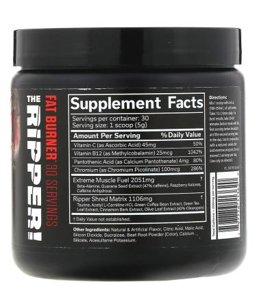 JNX Sports The Ripper Fat Burner - Fruit Punch 5.3 oz | Boost Energy & Metabolism - Buy Online on GoSupps.com