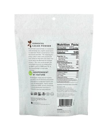 Wildly Organic Fermented Cacao Powder 8 oz - Premium Raw Superfood for Health & Wellness - Buy Online on GoSupps.com