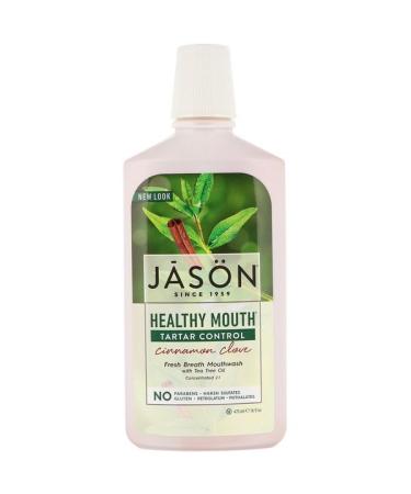 Jason Natural Healthy Mouth Fresh Breath Mouthwash Tartar Control Cinnamon Clove 16 fl oz (473 ml)