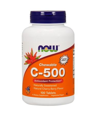 Now Foods Chewable C-500 Cherry-Berry Flavor 100 Tablets