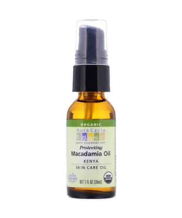 Aura Cacia Pure Essential Oil Organic Natural Skin Care Macadamia Oil 1 fl oz (30 ml)