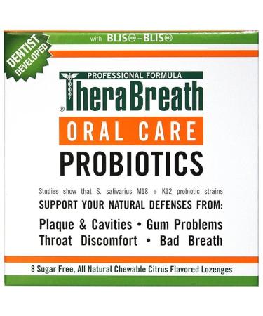TheraBreath Oral Care Probiotics Citrus Flavor 8 Sugar Free Lozenges