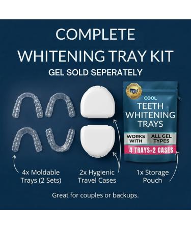 Teeth Whitening Trays | Moldable Mouth Trays for Perfect Fit | 2 Travel Cases Included | Compatible with Opalescence Gel - Buy Online on GoSupps.com