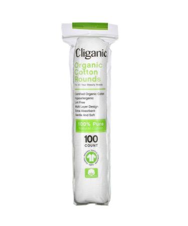 Cliganic Organic Cotton Rounds 100 Count
