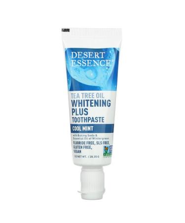 Desert Essence Tea Tree Oil Whitening Plus Toothpaste Cool Mint 1 oz (28.35 g)