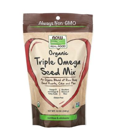 Now Foods Real Food Organic Triple Omega Seed Mix 12 oz (340 g)