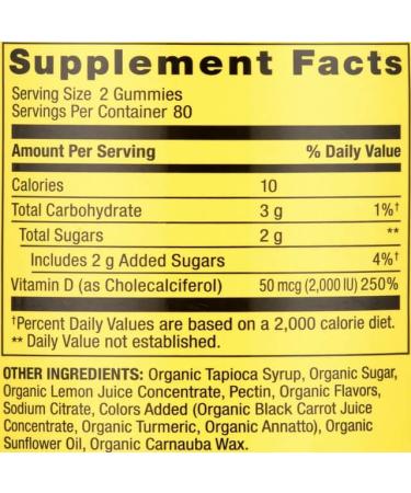 Spring Valley Organic Vitamin D3 Vegetarian Gummies 50mcg - 160 Count | Assorted Fruits - Buy Online on GoSupps.com