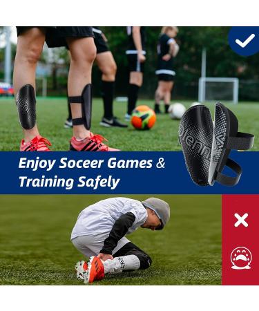 RAYSHARP Youth Soccer Shin Guards - Adjustable Straps, Comfortable & Durable - Black X-Small - Buy Online on GoSupps.com