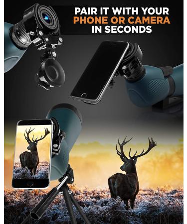 CREATIVE XP Waterproof Spotting Scope for Hunting - HD 20-60x60mm with Tripod & Phone Adapter - Buy Online on GoSupps.com