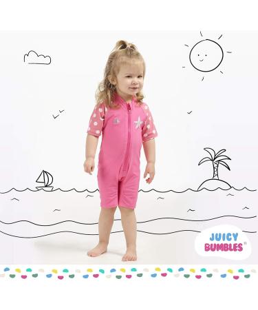 Juicy Bumbles Baby Swimsuit - Short Sleeve One Piece Toddler Swimming Costume (3-4 Years) Starfish Pattern - Buy Online on GoSupps.com