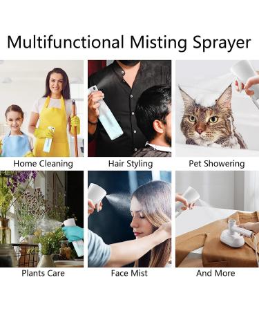 200ml Continuous Spray Bottles - 2 Pack Hairdresser & Plant Watering Sprayers - Ultra Fine Mist Safe for Hair Styling & Cleaning - Black & White - Buy Online on GoSupps.com