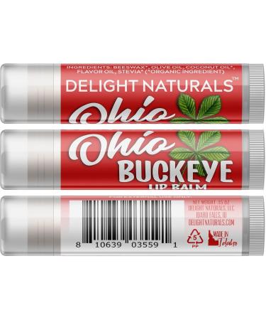 Ohio Buckeye Lip Balm - Set of Three | Natural & Moisturizing | Perfect Gift for Soft Lips - Buy Online on GoSupps.com