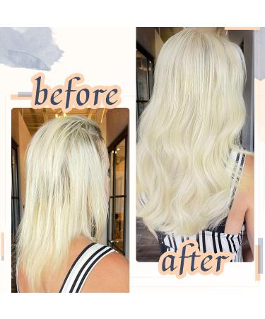 RUNATURE Platinum Blonde Tape Hair Extensions - 24 Inch Remy Human Hair, 50g, Straight, #60 - Buy Online on GoSupps.com