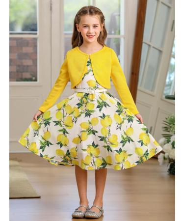 Bonny Billy Girls Knitted Cotton Cardigan Bolero Shrug - Yellow, Size 8-9 Years - Buy Online on GoSupps.com