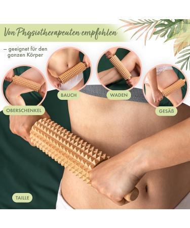 Magicbeech 100% Beech Wood Massage Roller - Handle for Cellulite Maderotherapy & Lymphatic Drainage Body Massage - Buy Online on GoSupps.com